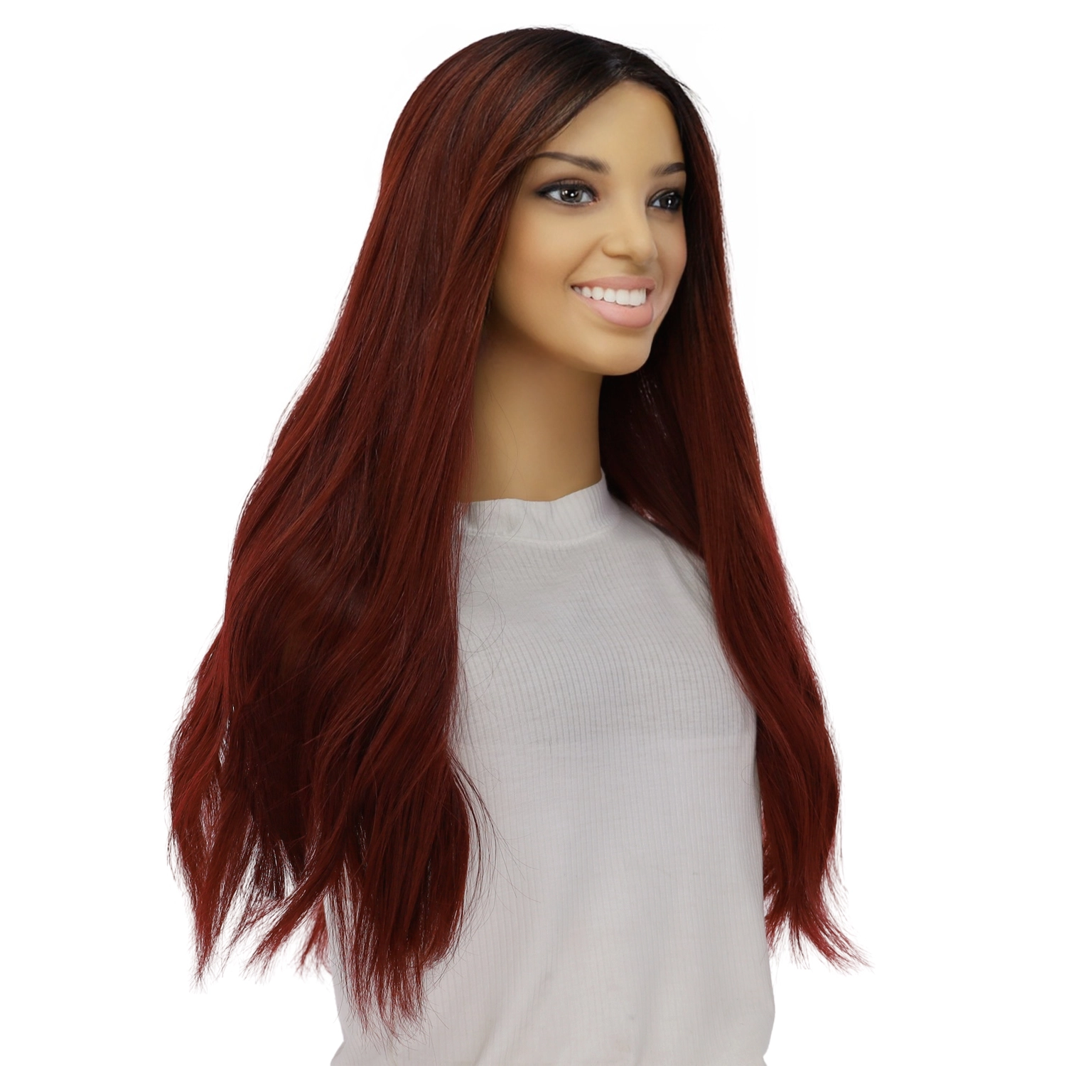 24" Divine Lace Top Wig Merlot Red