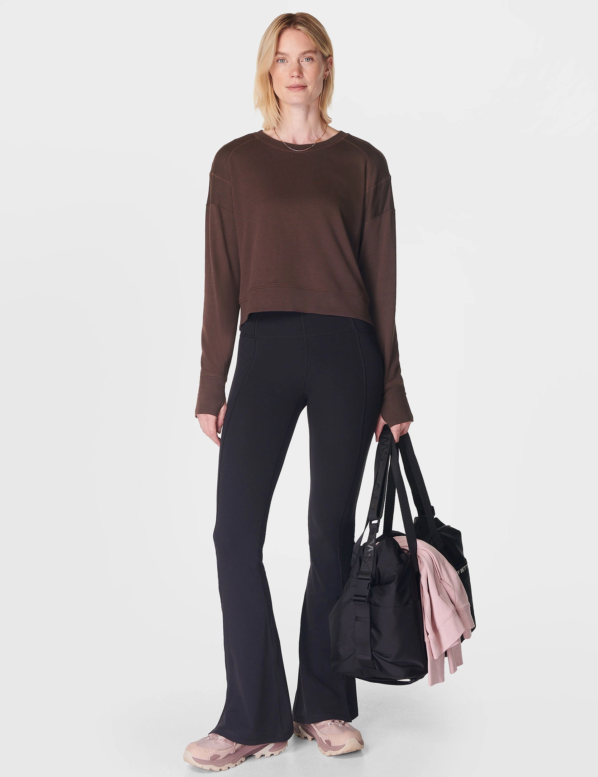 After Class Crop Sweatshirt - Cacao Brown