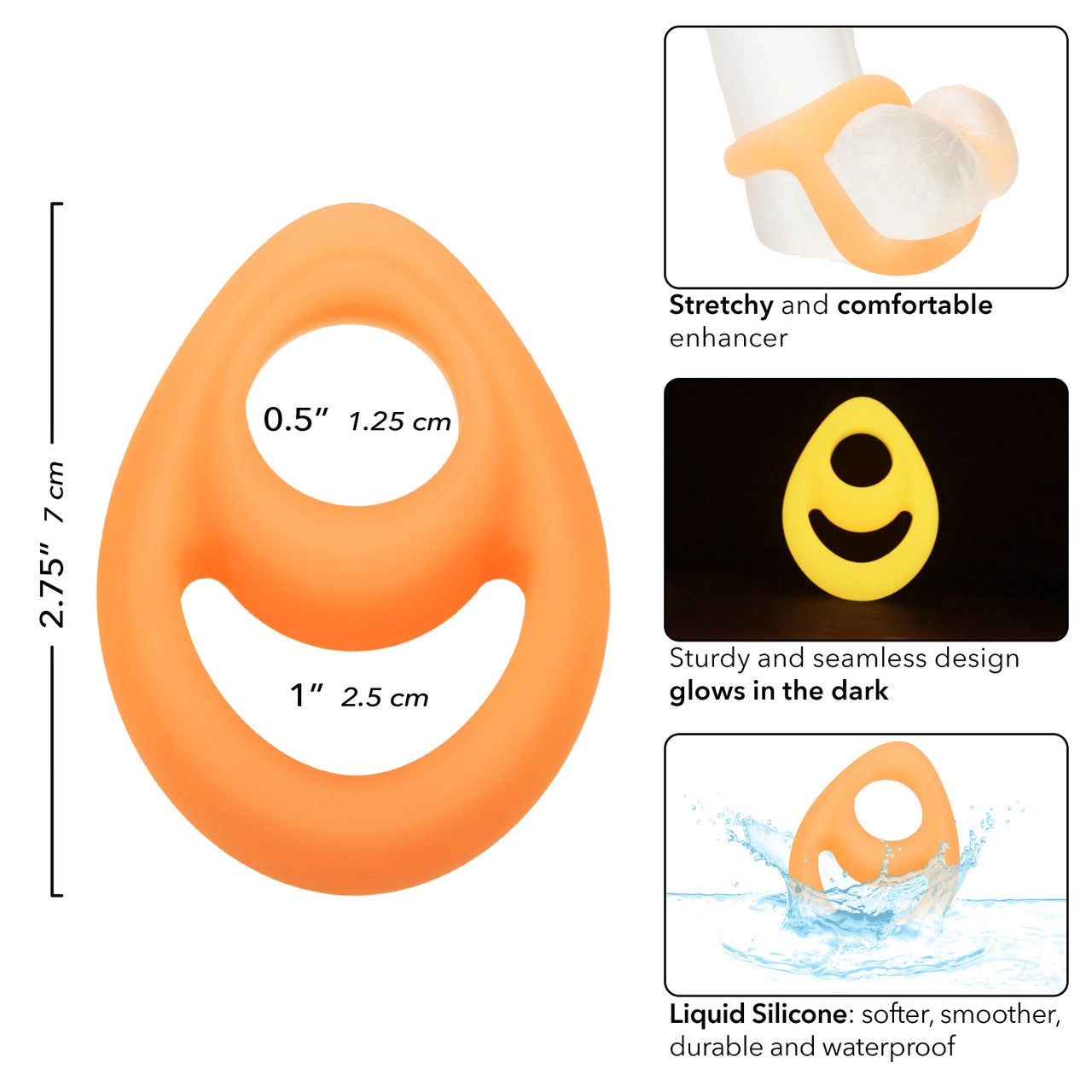 Alpha™ Glow-In-The-Dark Liquid Silicone Teardrop Ring