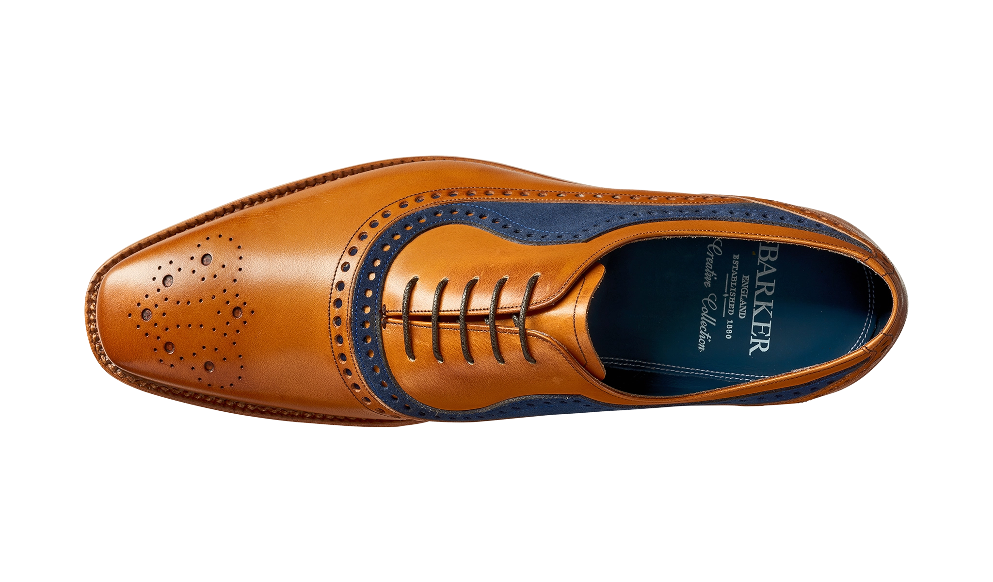Brandon - Cedar Calf / Navy Suede