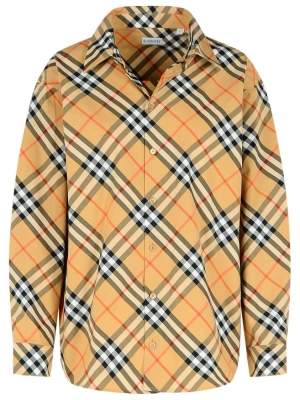 'Check' Beige Cotton Shirt