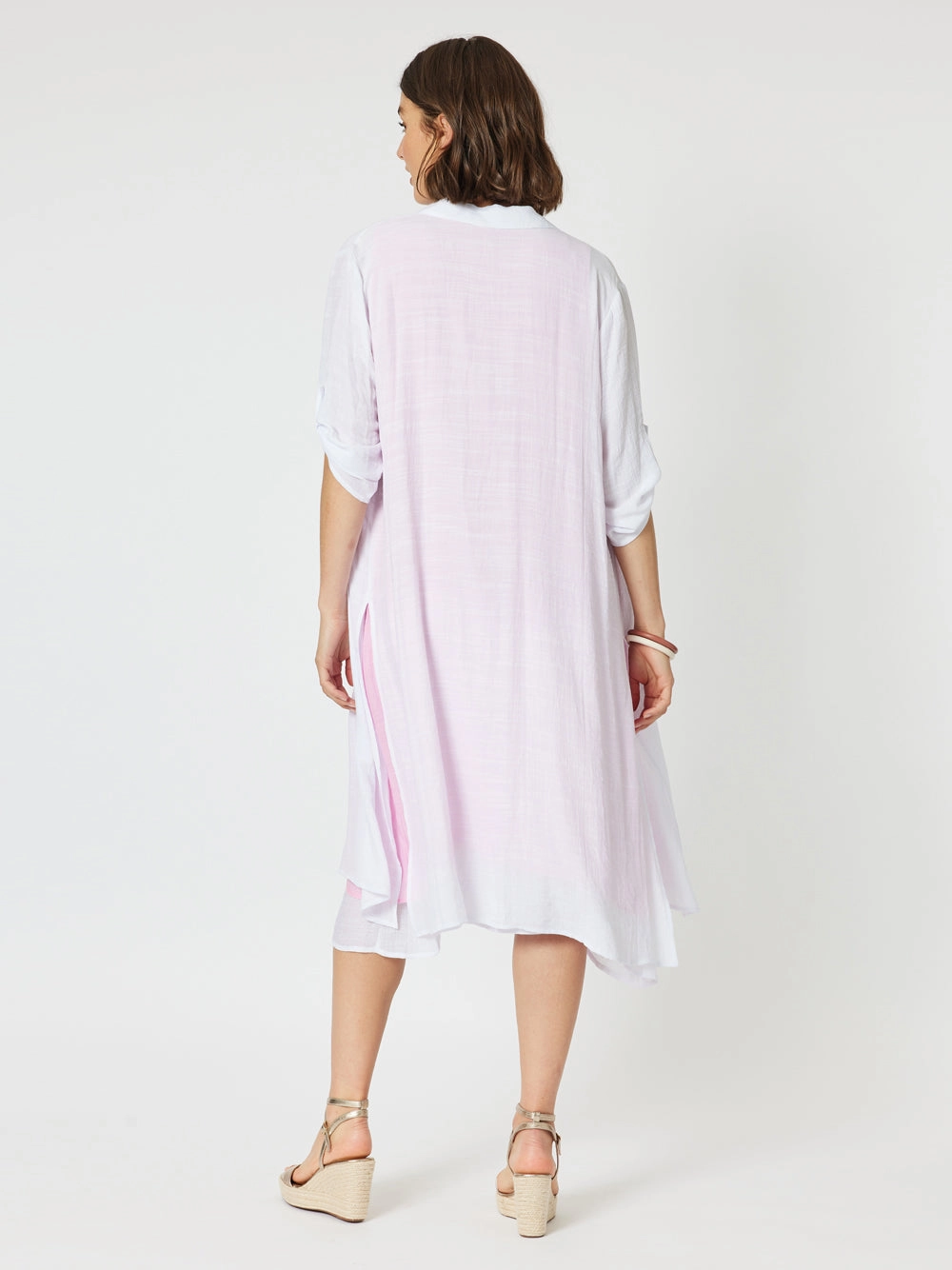 Clarity Long Duster Shirt White