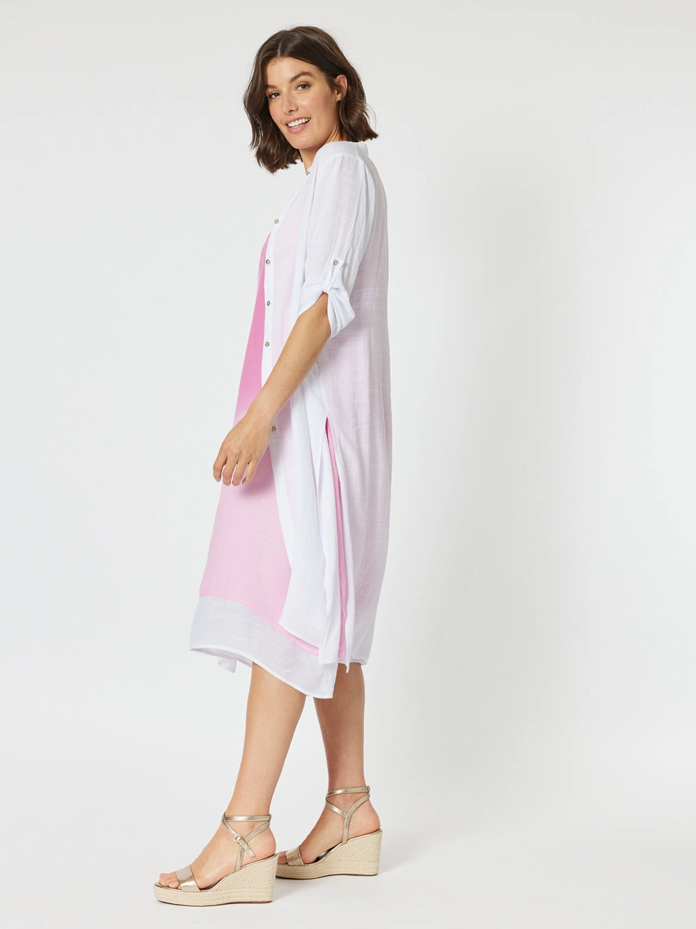 Clarity Long Duster Shirt White
