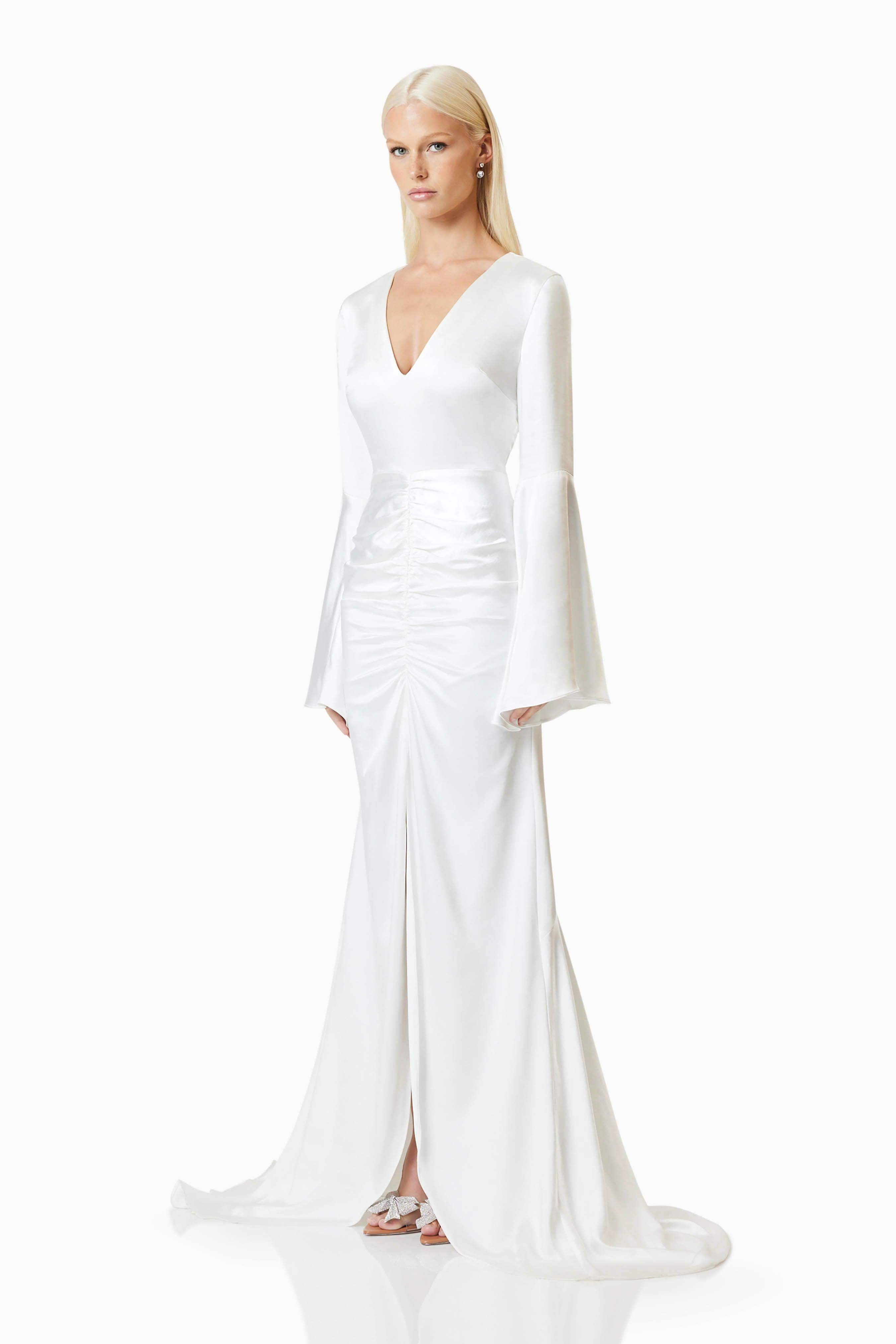 Clementine Eventwear Maxi Gown In White