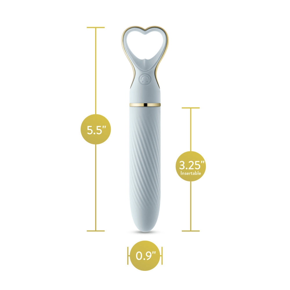 Delice™ By Blush® | Heartthrob Silicone Bullet Vibrator With Heart-Shaped Handle – Something Blue