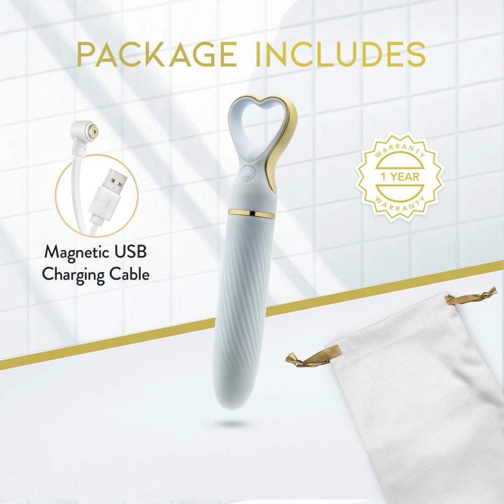 Delice™ By Blush® | Heartthrob Silicone Bullet Vibrator With Heart-Shaped Handle – Something Blue