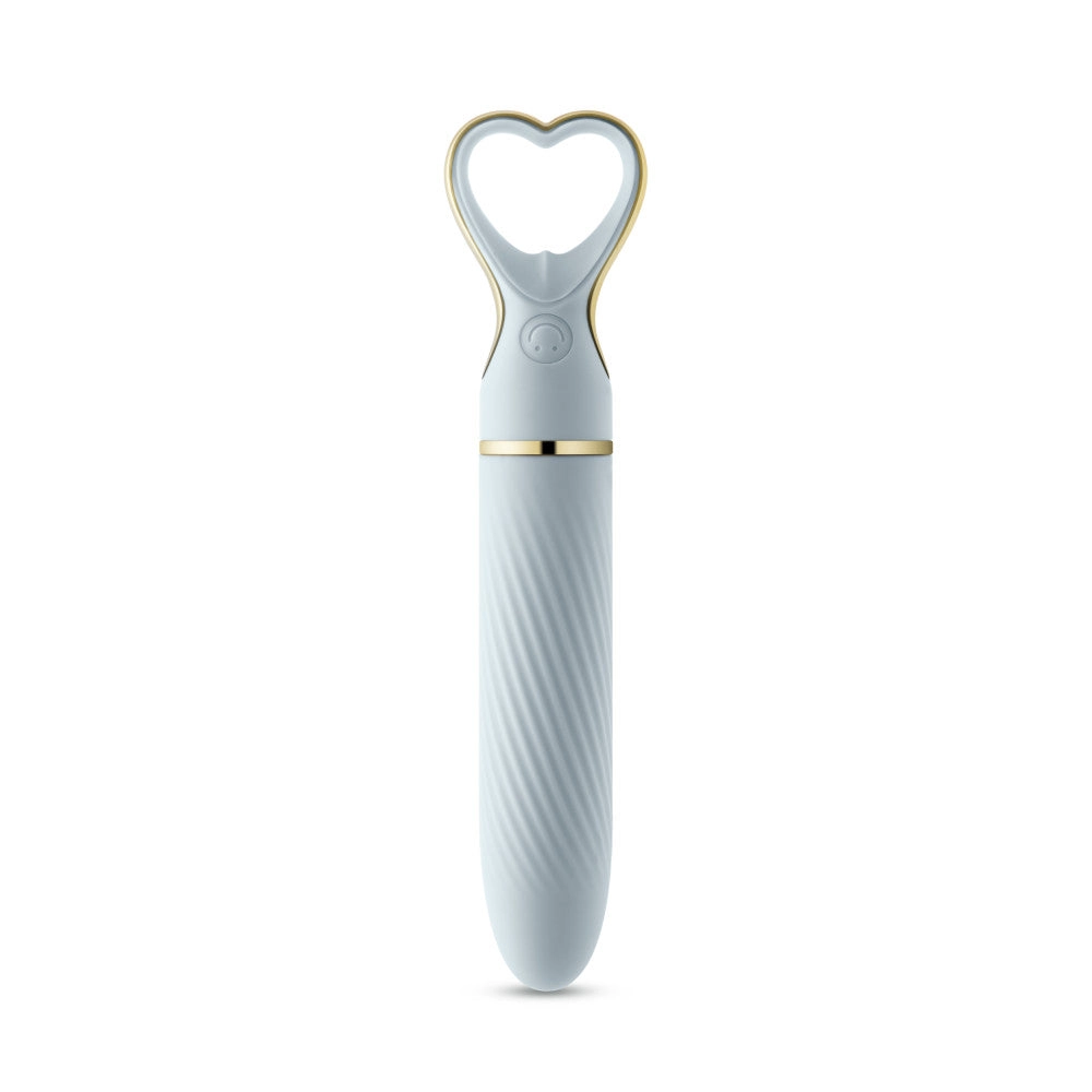 Delice™ By Blush® | Heartthrob Silicone Bullet Vibrator With Heart-Shaped Handle – Something Blue