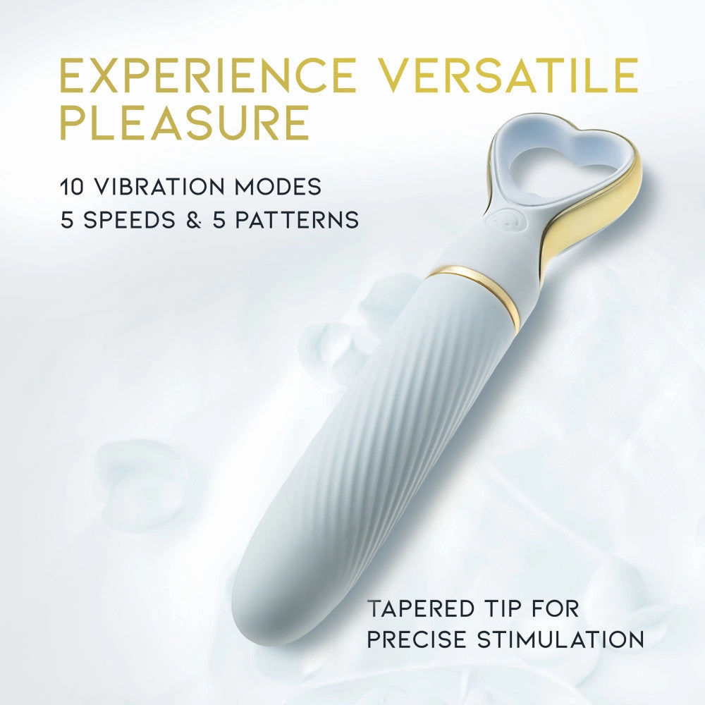 Delice™ By Blush® | Heartthrob Silicone Bullet Vibrator With Heart-Shaped Handle – Something Blue