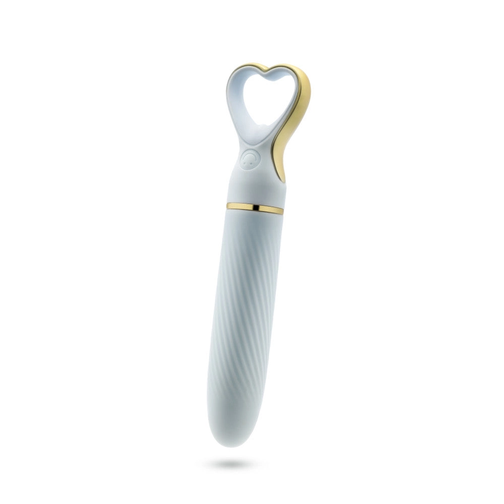 Delice™ By Blush® | Heartthrob Silicone Bullet Vibrator With Heart-Shaped Handle – Something Blue