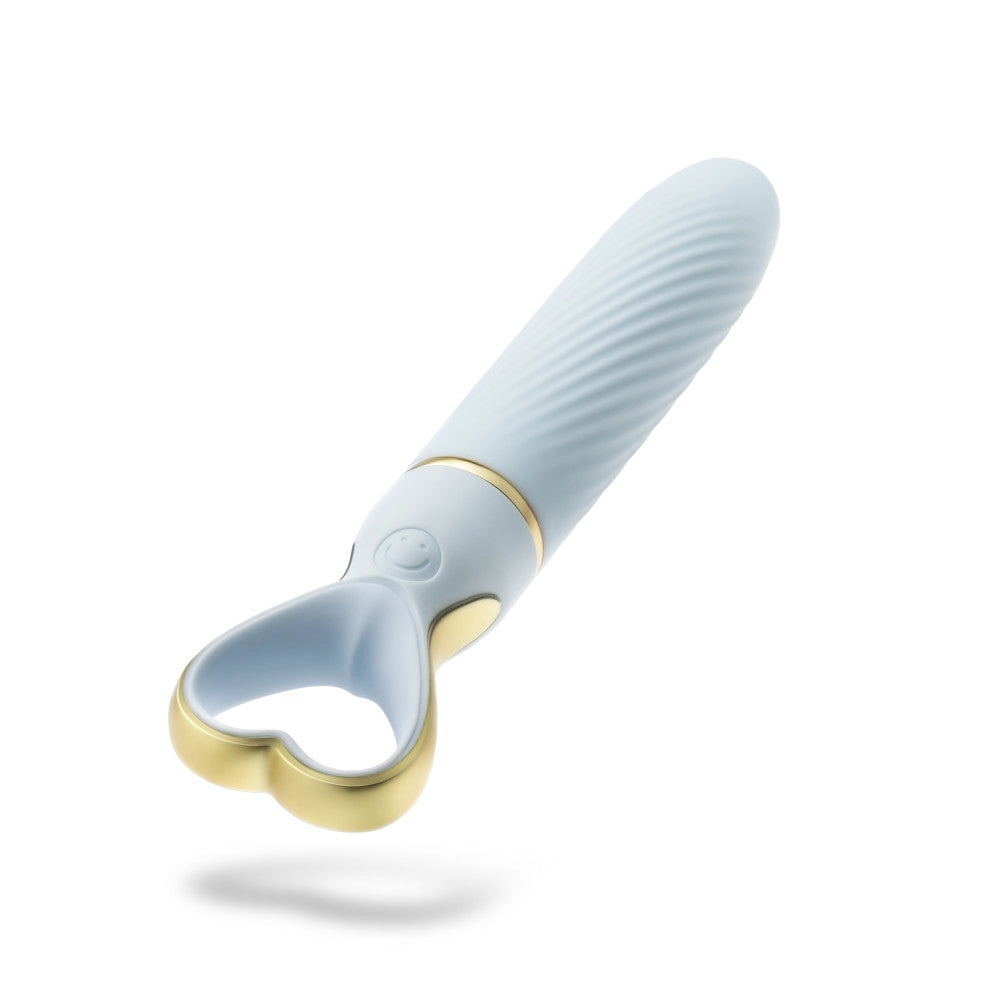 Delice™ By Blush® | Heartthrob Silicone Bullet Vibrator With Heart-Shaped Handle – Something Blue