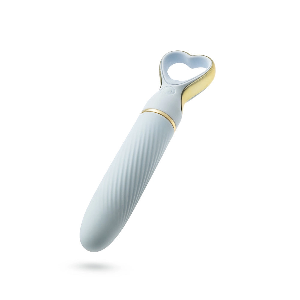 Delice™ By Blush® | Heartthrob Silicone Bullet Vibrator With Heart-Shaped Handle – Something Blue