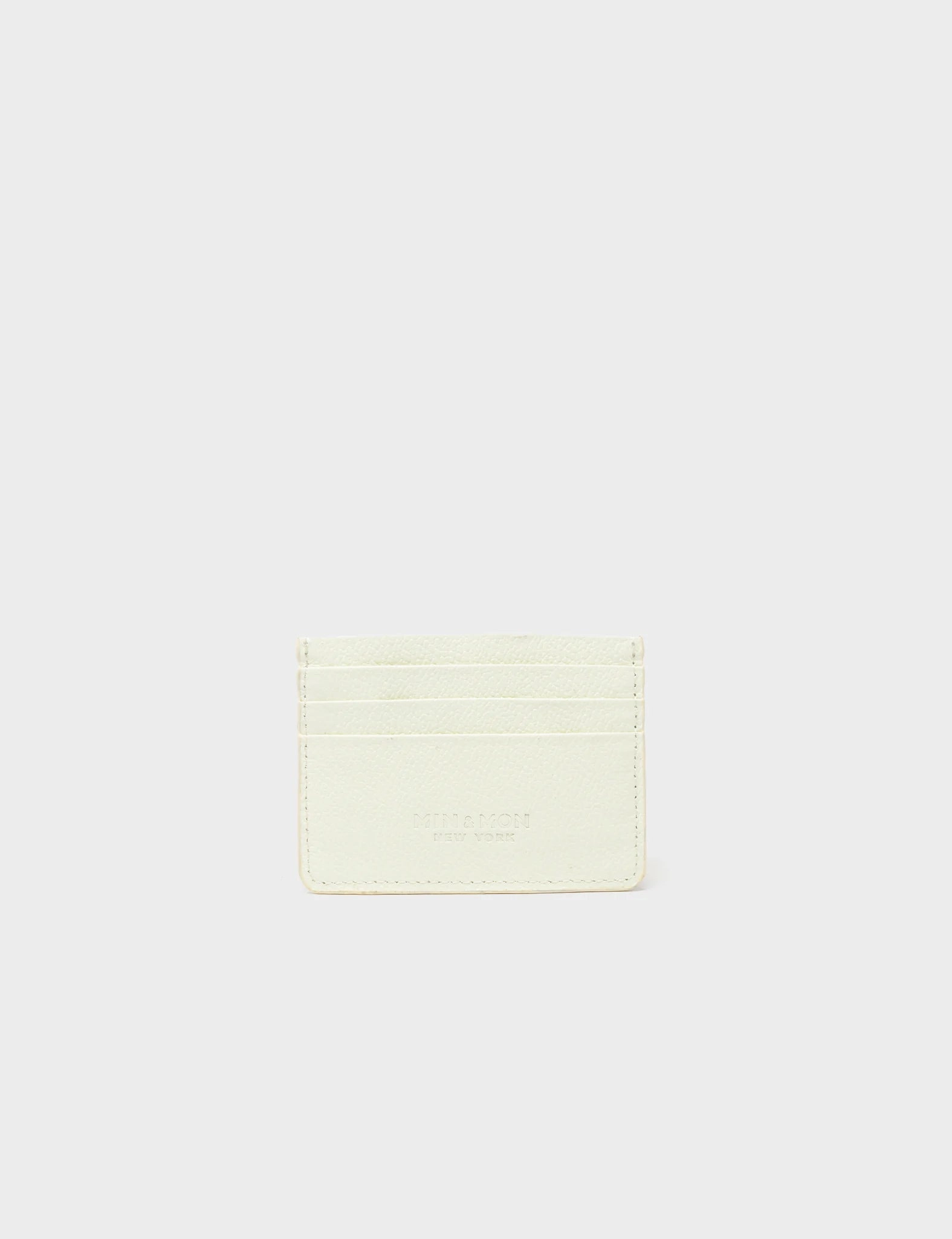 Filium Almond Leather Cardholder - Fuzzy Monster Applique