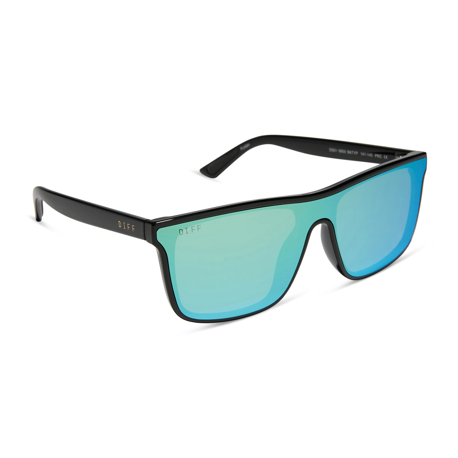 FLASH - BLACK   TURQUOISE ICE MIRROR   POLARIZED SUNGLASSES