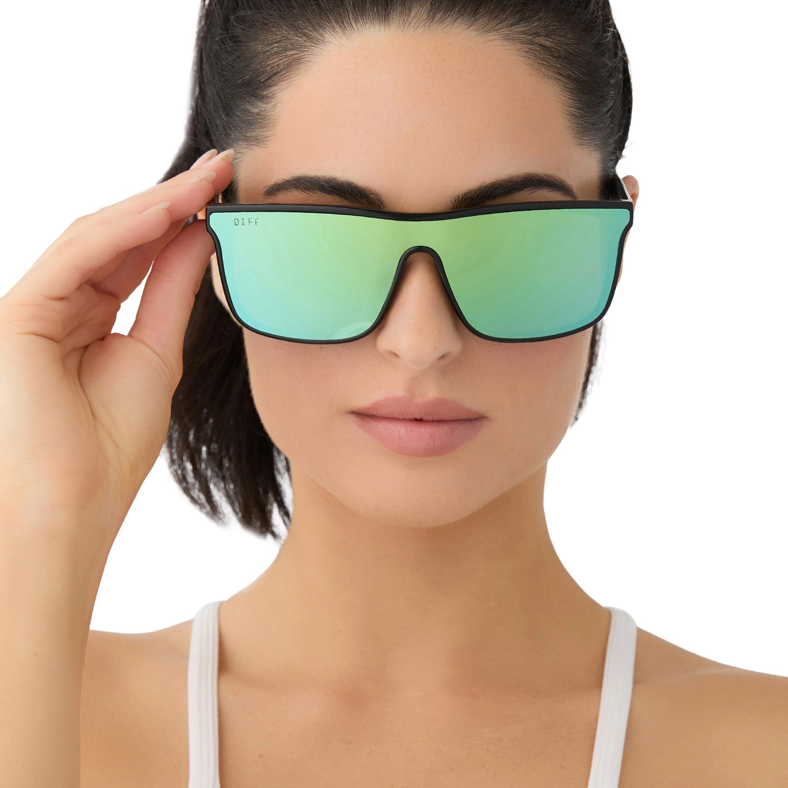 FLASH - BLACK   TURQUOISE ICE MIRROR   POLARIZED SUNGLASSES
