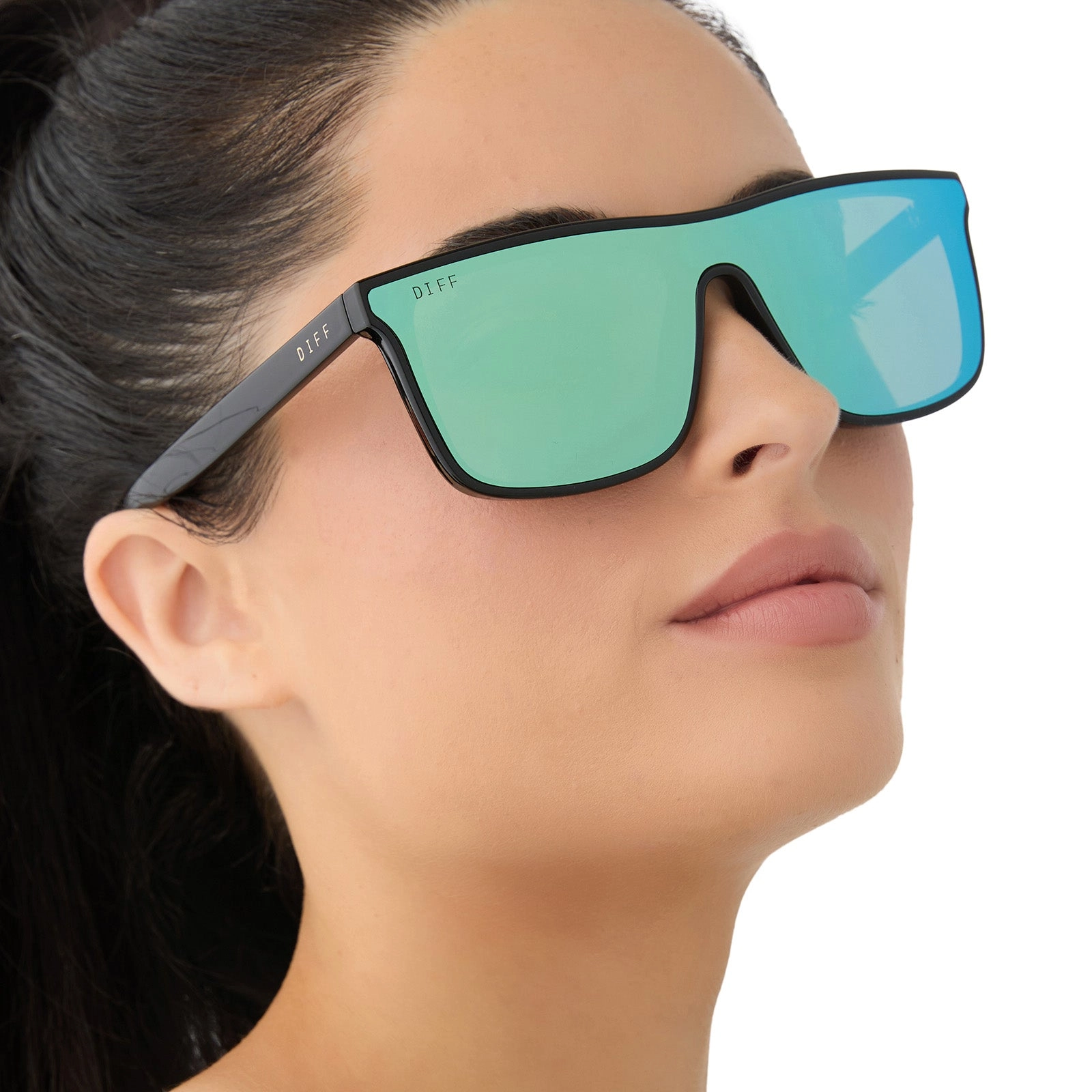 FLASH - BLACK   TURQUOISE ICE MIRROR   POLARIZED SUNGLASSES