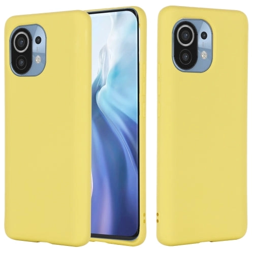 For Xiaomi Mi 11 5G Pure Color Liquid Silicone Shockproof Full Coverage