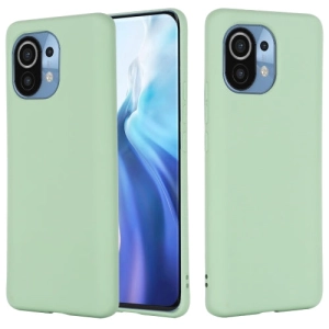 For Xiaomi Mi 11 5G Pure Color Liquid Silicone Shockproof Full Coverage