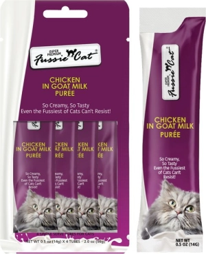Fussie Cat Chicken in Goat Milk Puree Lickable Cat Treats