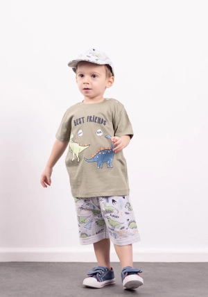 Hashtag Baby Boy Best Friends Three Piece Set, Olive