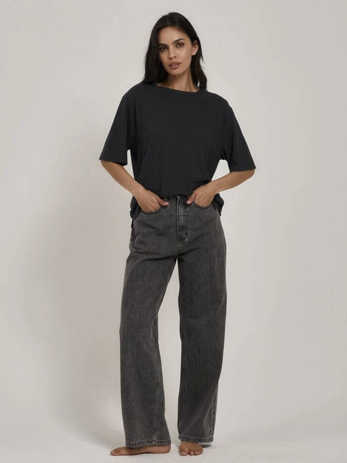 Hemp Lightweight Box Fit Tee - Petrol