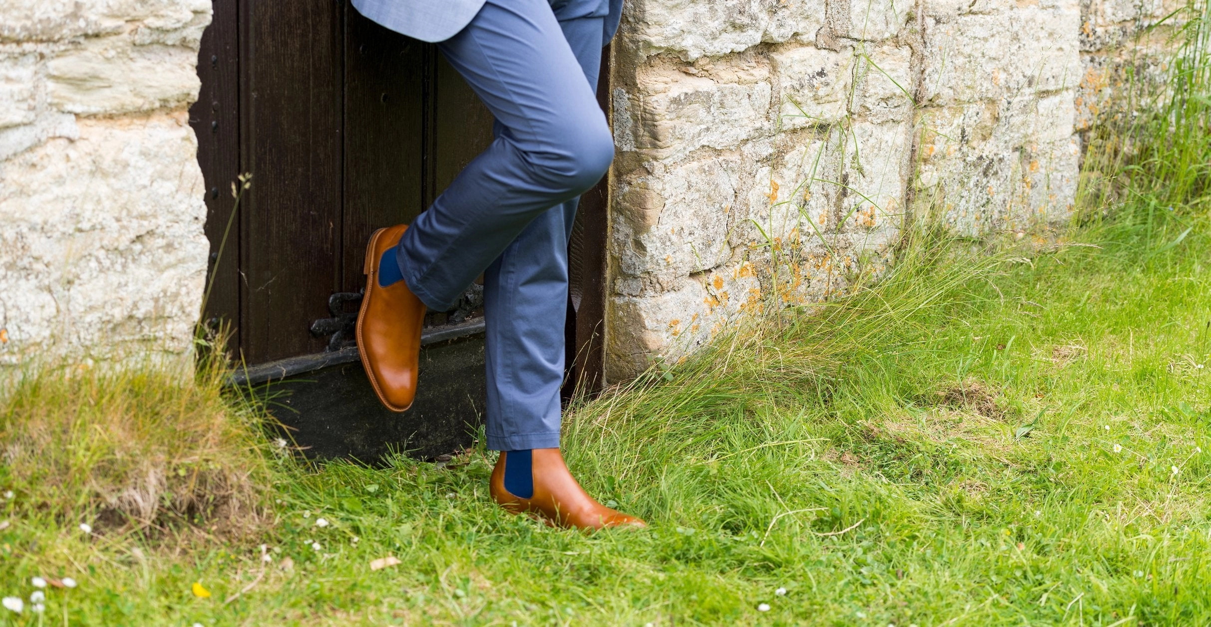 Hopper - Cedar Calf / Navy Elastic