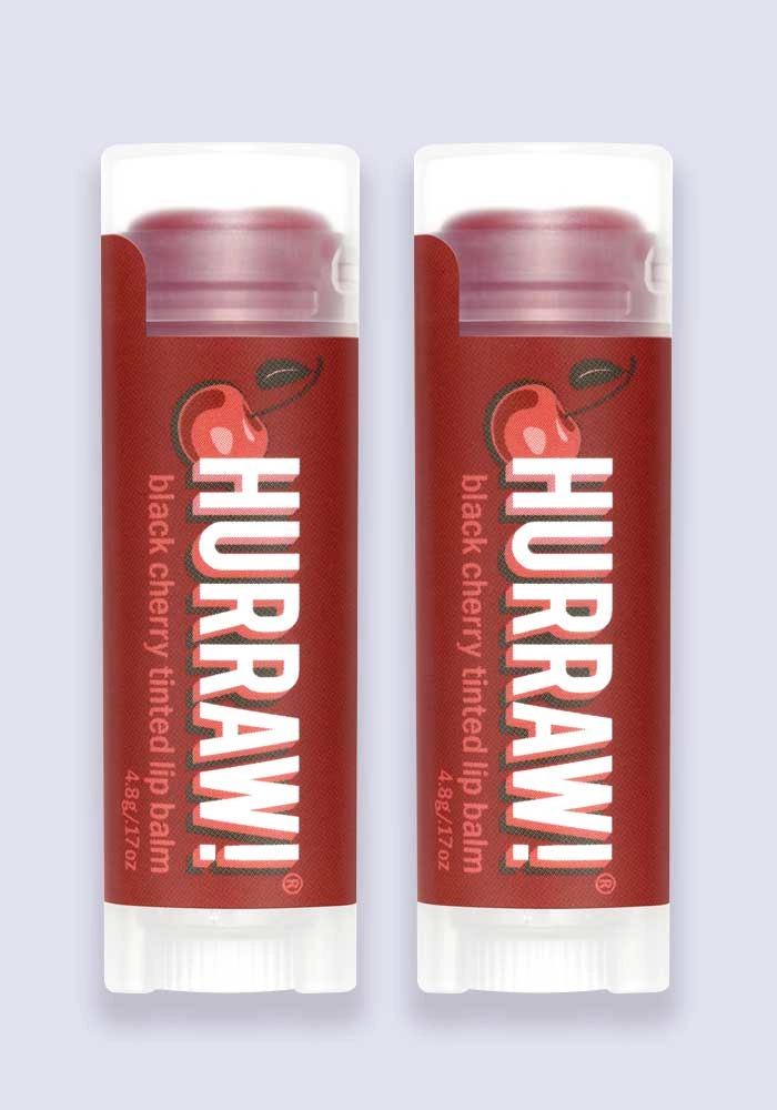 Hurraw Black Cherry Tinted Lip Balm 4.3g (per stick) - 2 Pack