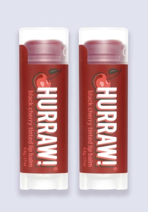 Hurraw Black Cherry Tinted Lip Balm 4.3g (per stick) - 2 Pack