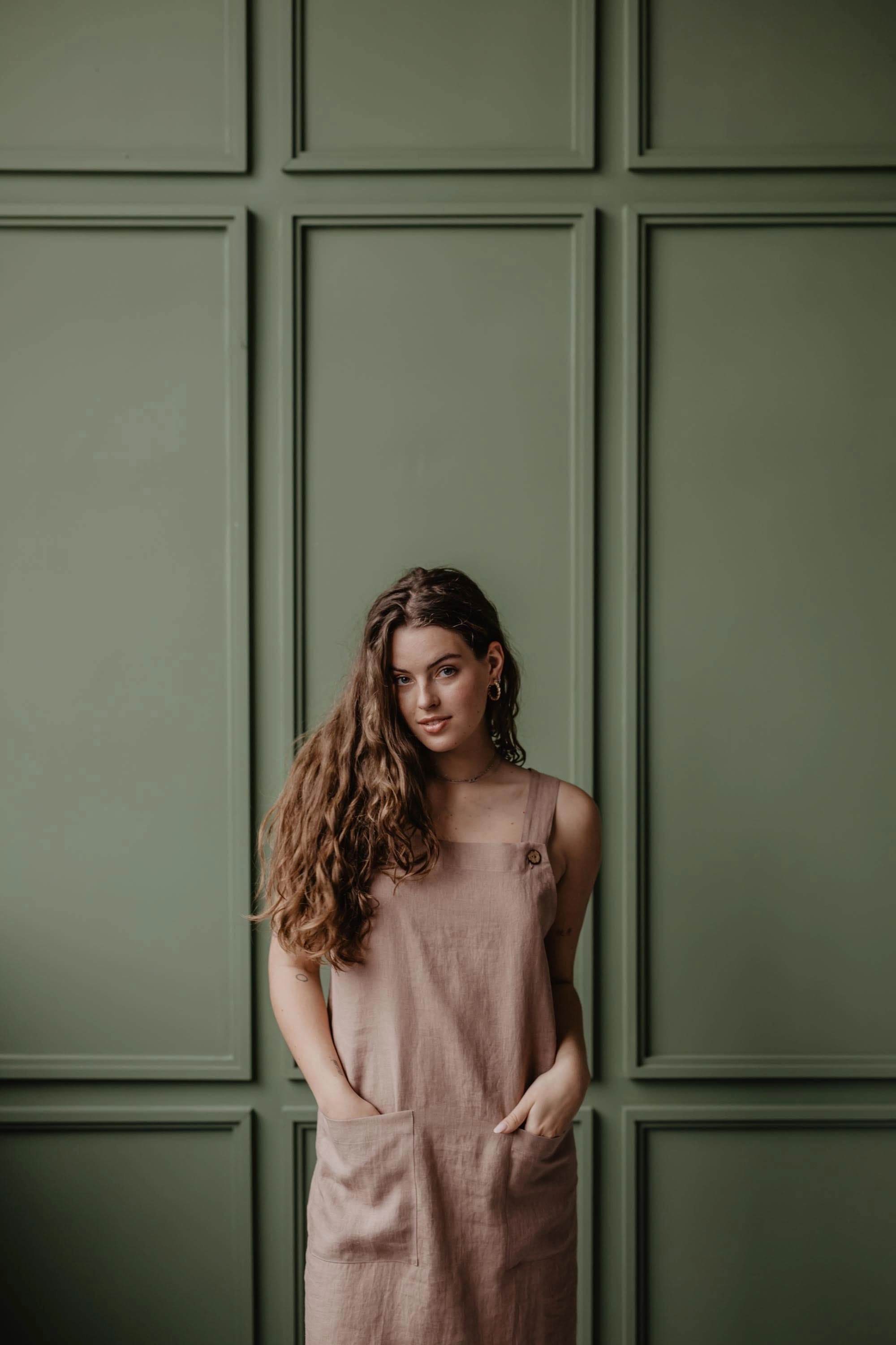 Jade Women's Linen Apron Dress | Multiple Colours