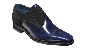 Luca - Navy Hi-Shine / Black Suede
