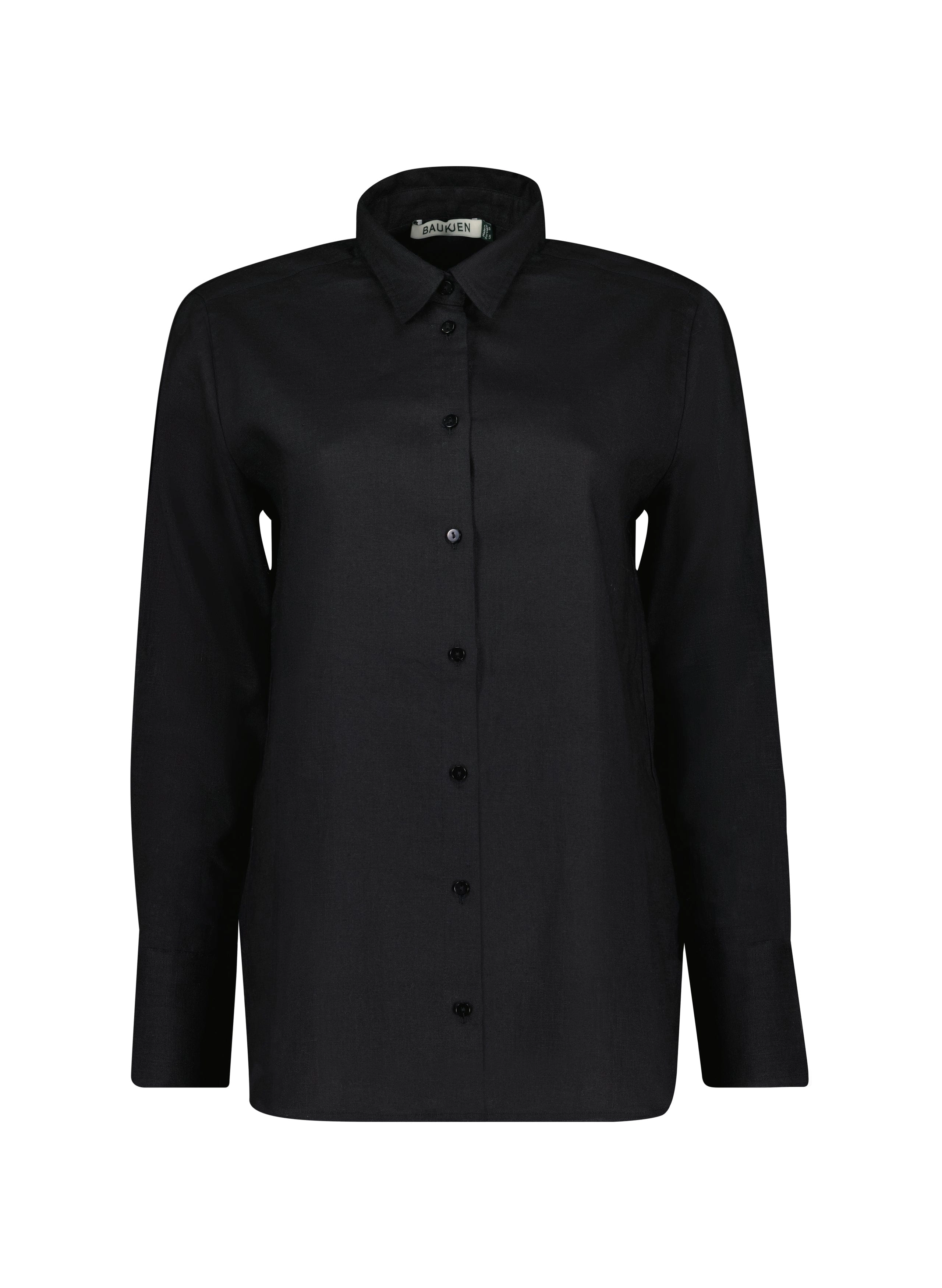 Martine Linen Shirt | Caviar Black