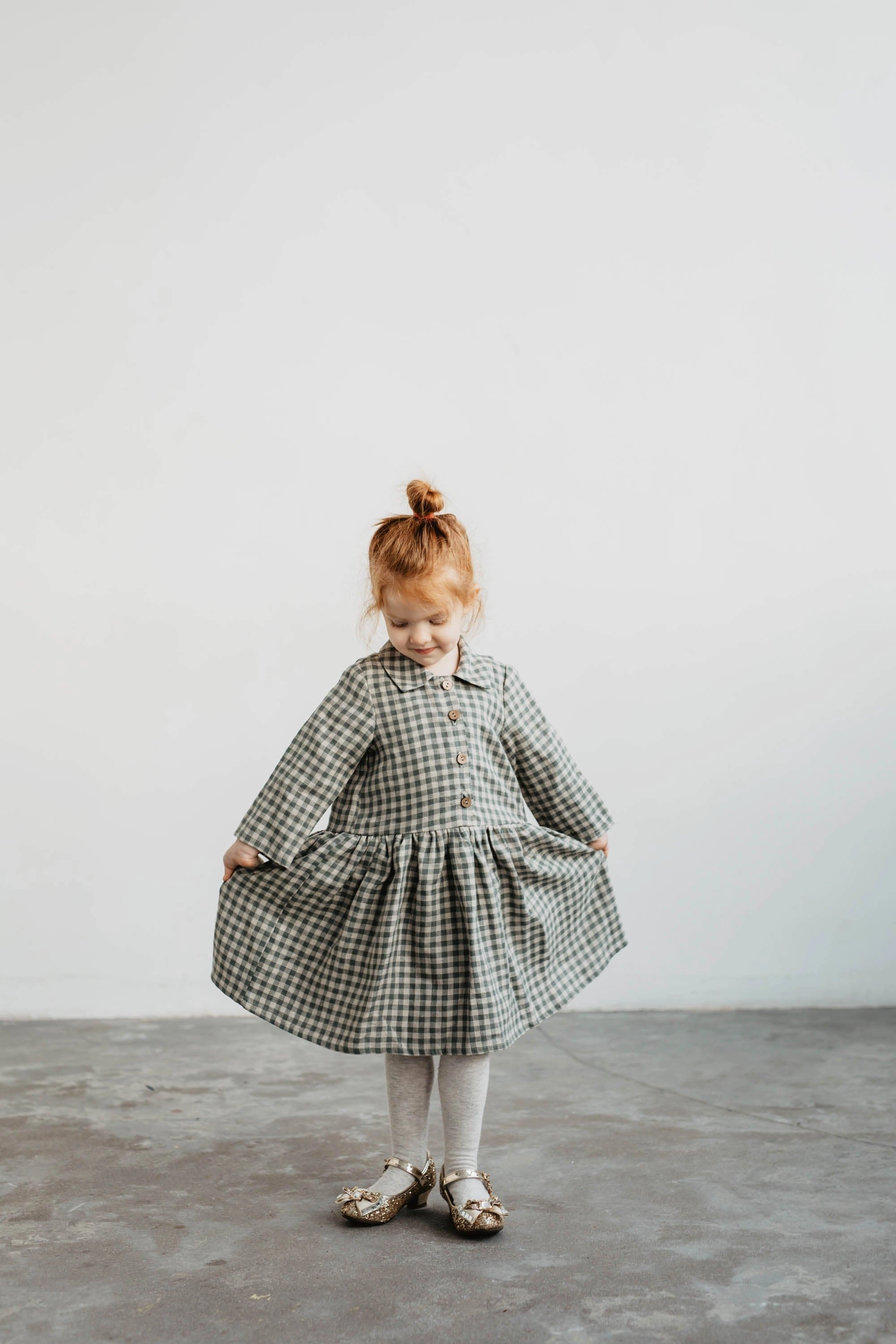 Medeina Girls Linen Dress | Multiple Colours