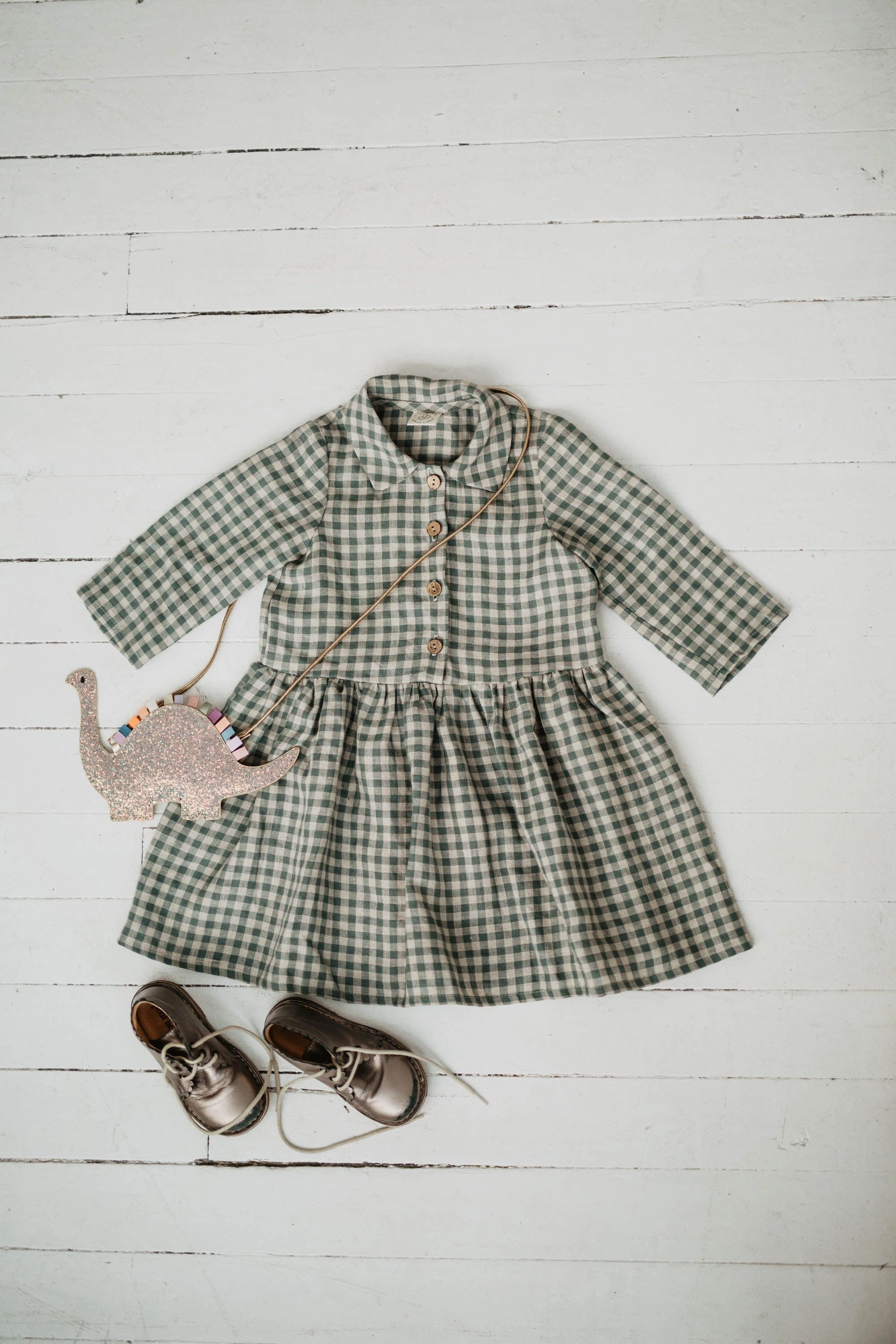 Medeina Girls Linen Dress | Multiple Colours