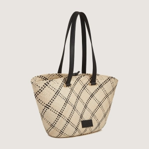 Medium Palm Basket - Natural Iraca Palm/Black
