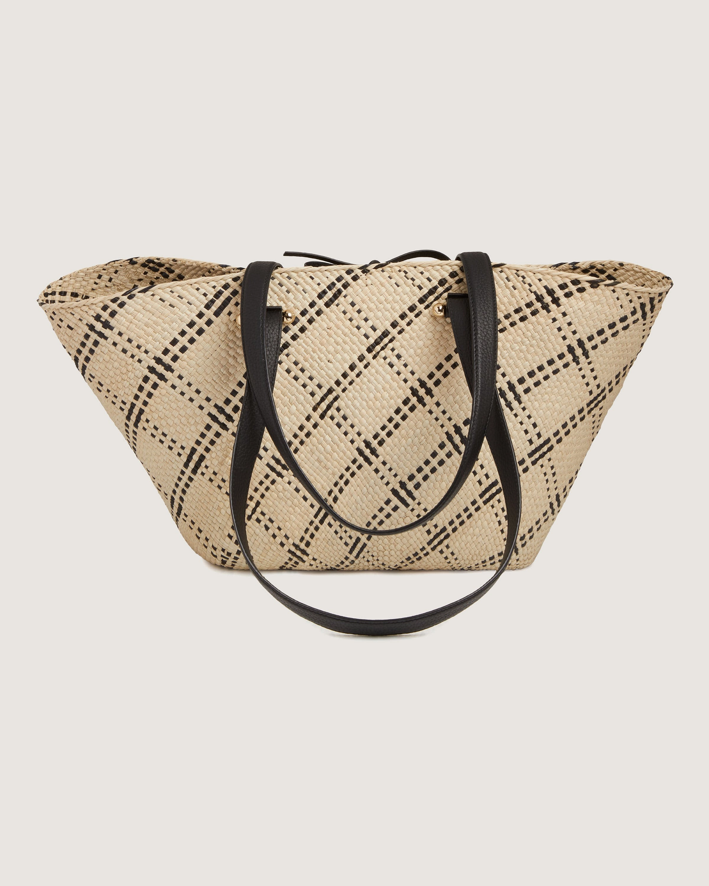 Medium Palm Basket - Natural Iraca Palm/Black