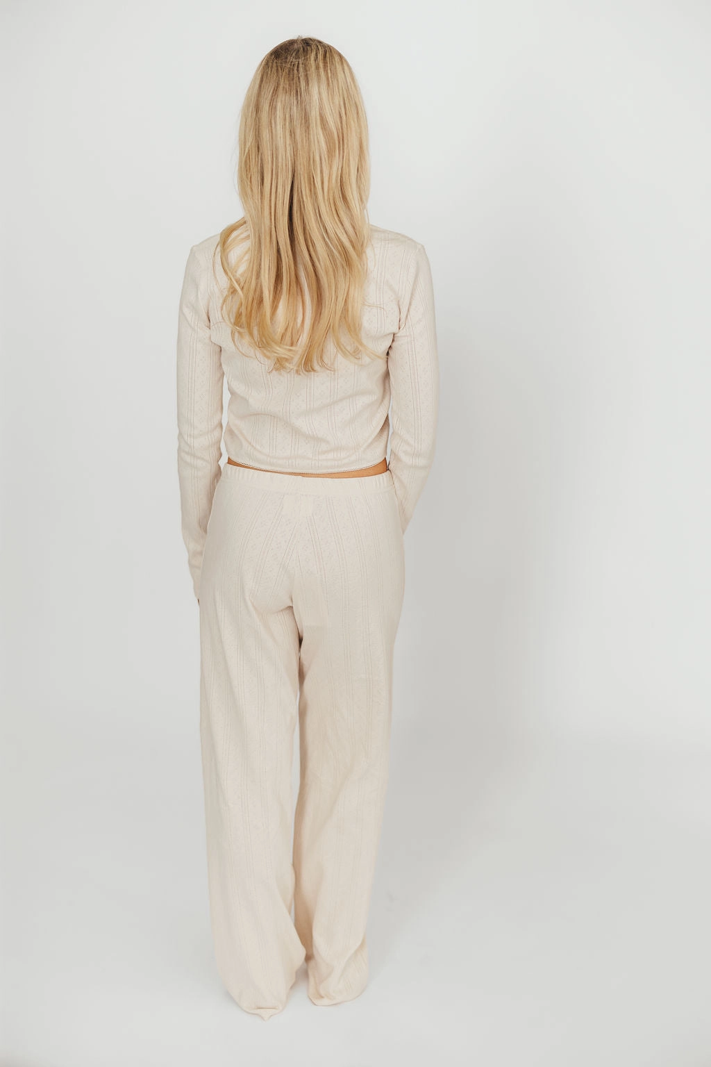 Miller 100% Cotton Pointelle Pants in Cream