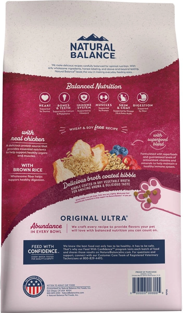 Natural Balance Original Ultra Chicken Meal & Salmon Meal Formula Dry Cat Food
