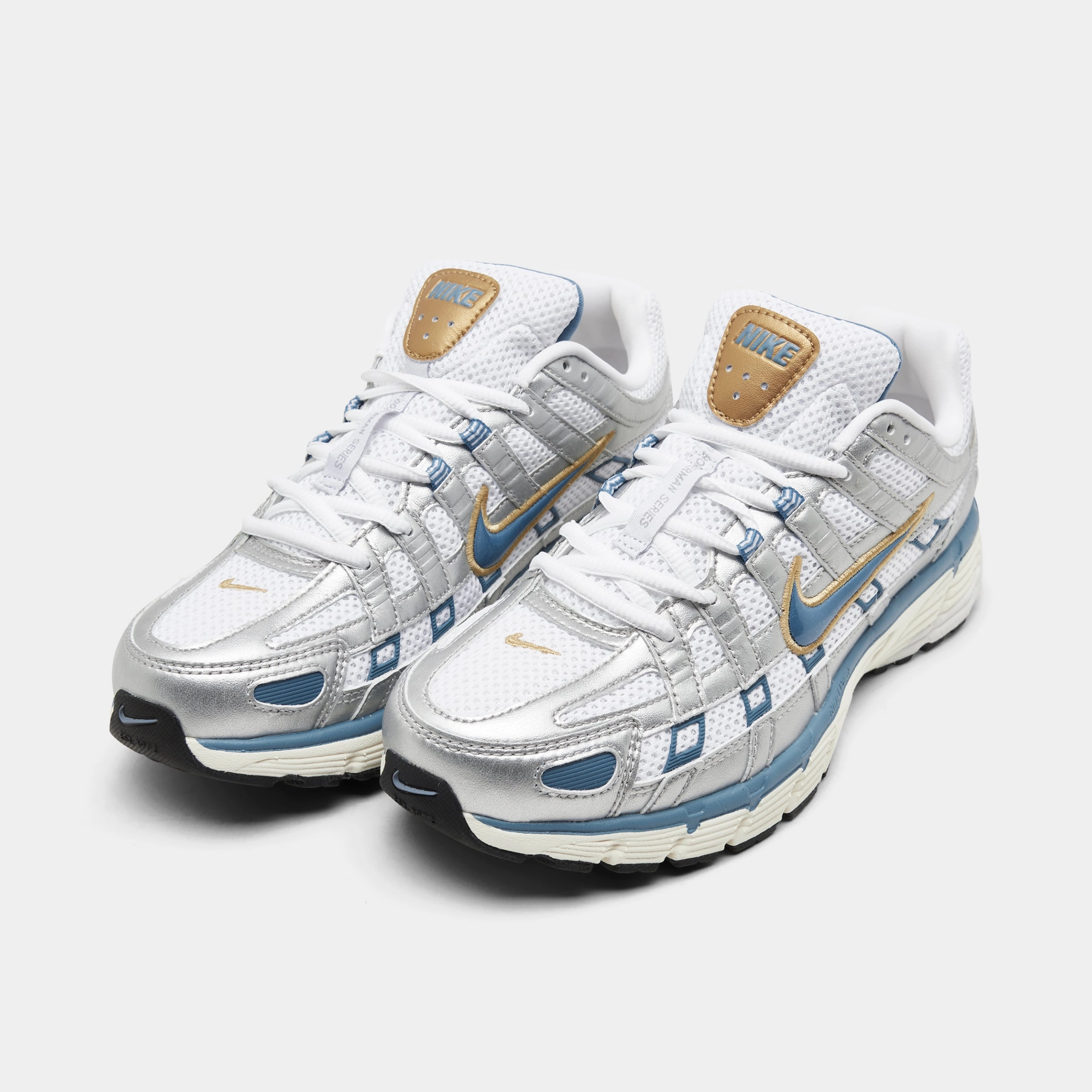 Nike P-6000 White / Agean Storm - Metallic Silver