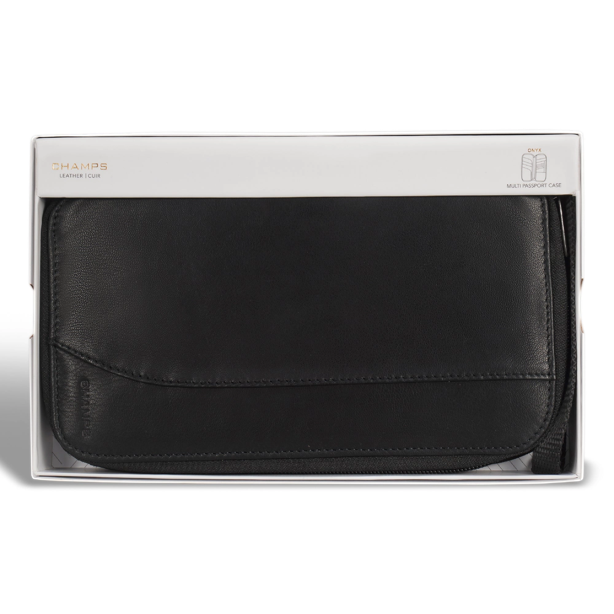 Onyx / Leather Multi Passport Case *Drop Ship*