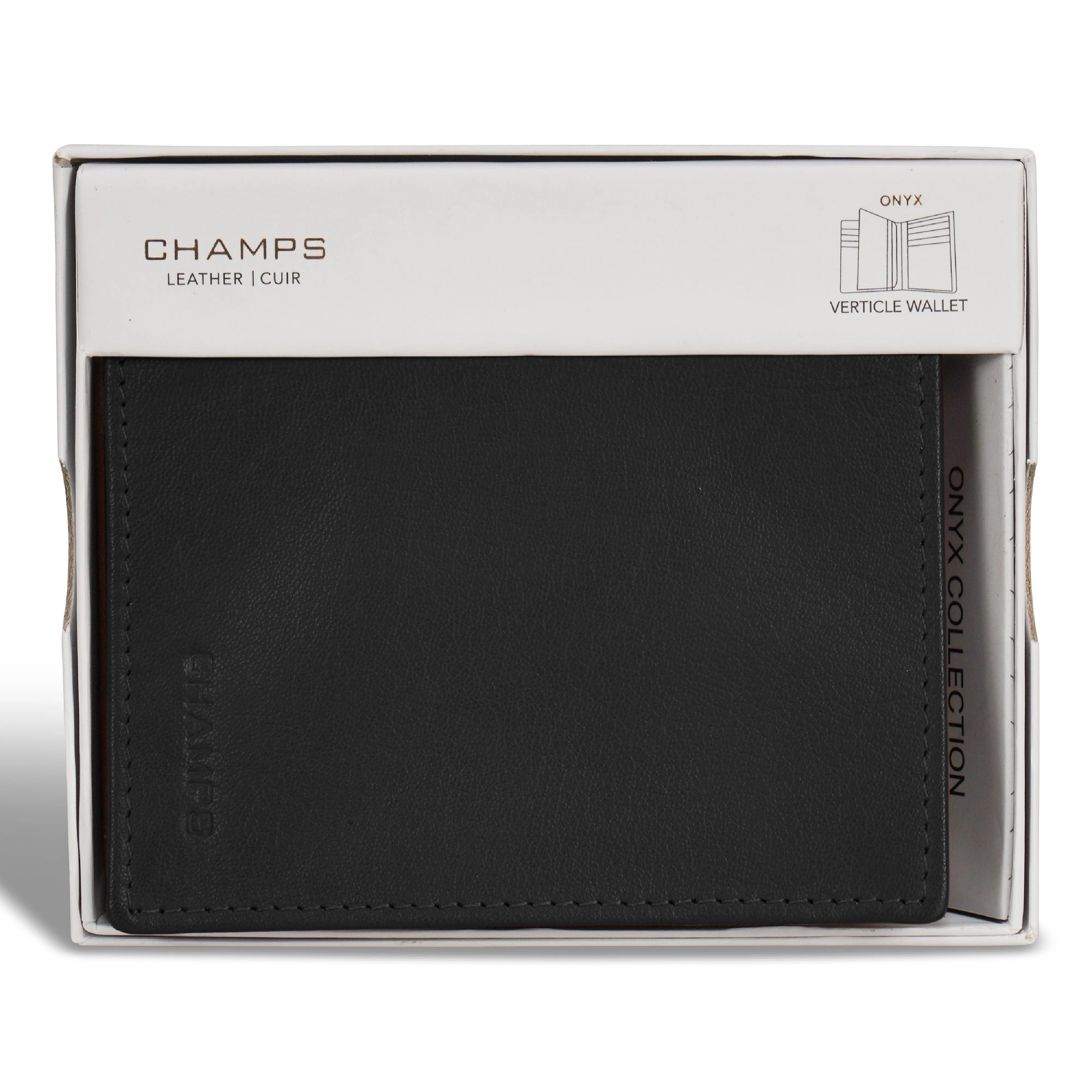Onyx / Leather Vertical Wallet *Drop Ship*