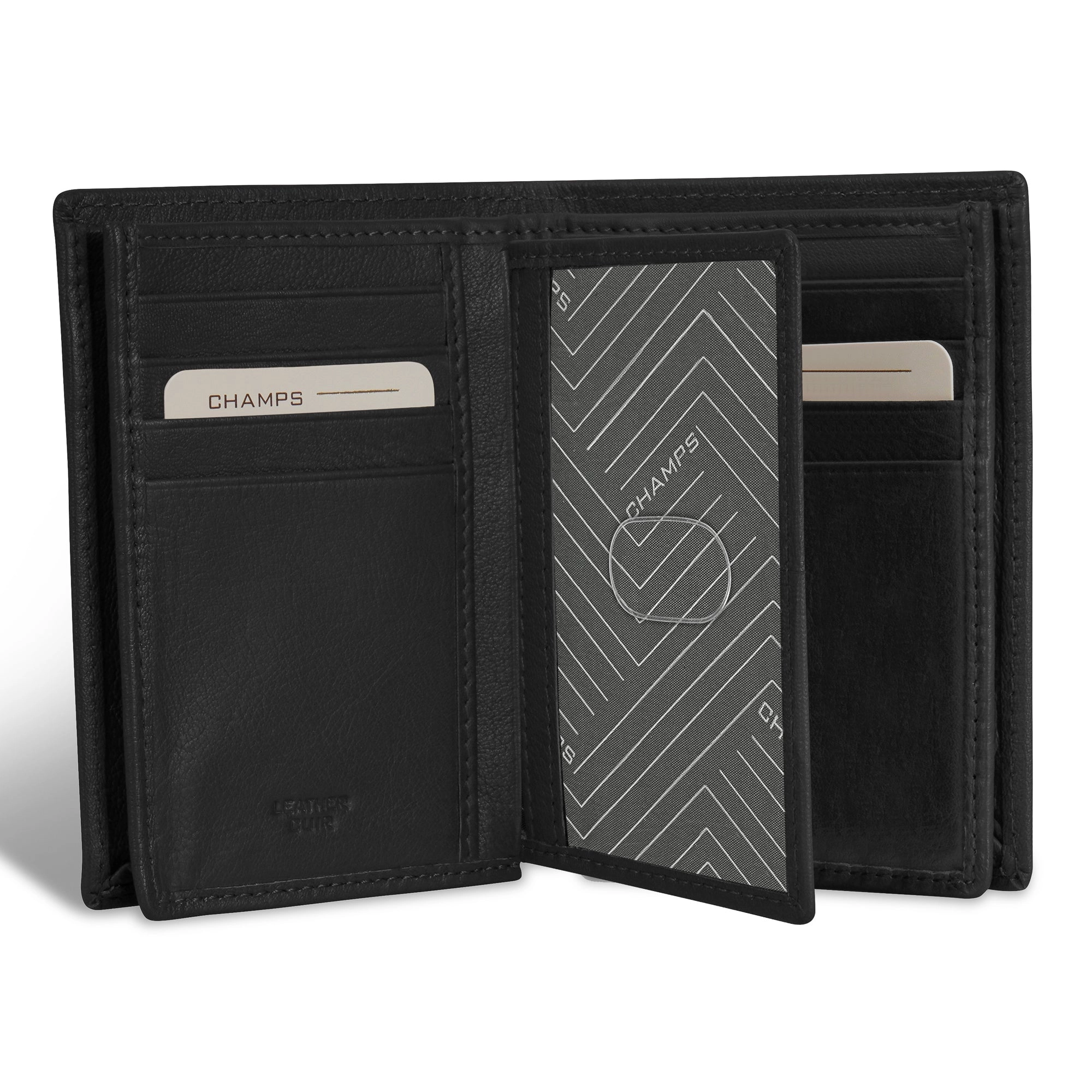 Onyx / Leather Vertical Wallet *Drop Ship*