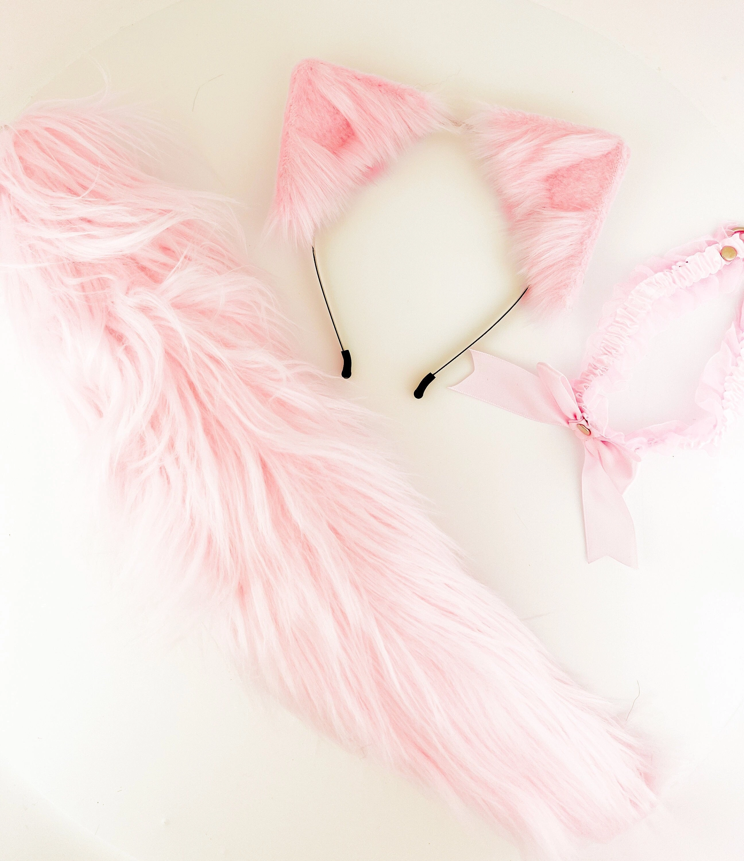 Princess Pink Faux Fur Tail Plug Set