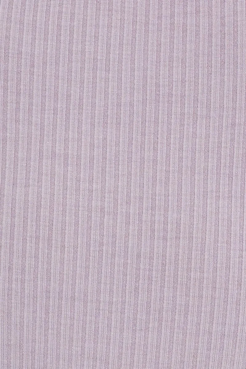 Purple Designer Seam Detail Ribbed Bodysuit