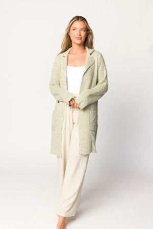 Reagan Double Breasted Knit Coat in Oatmeal