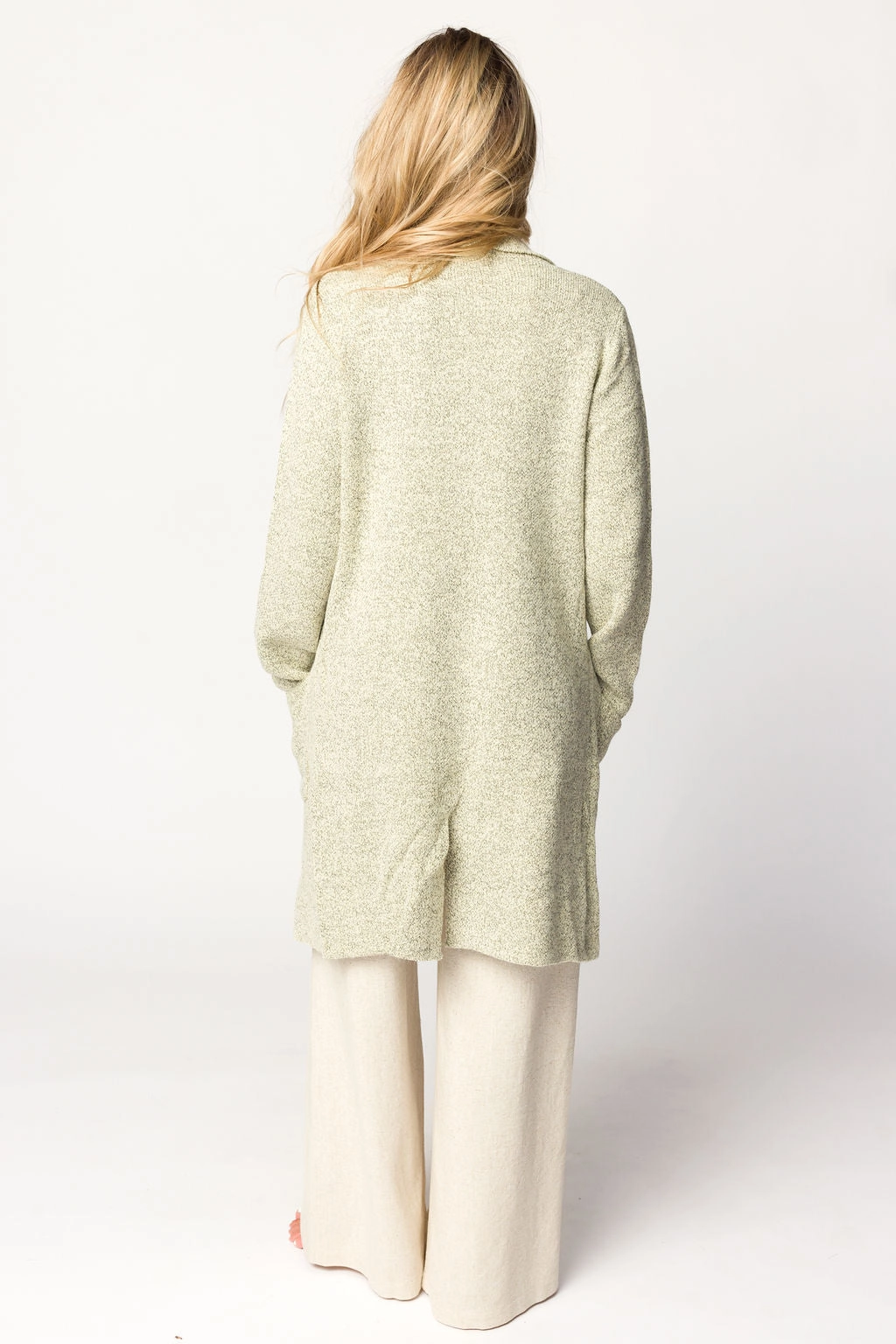 Reagan Double Breasted Knit Coat in Oatmeal