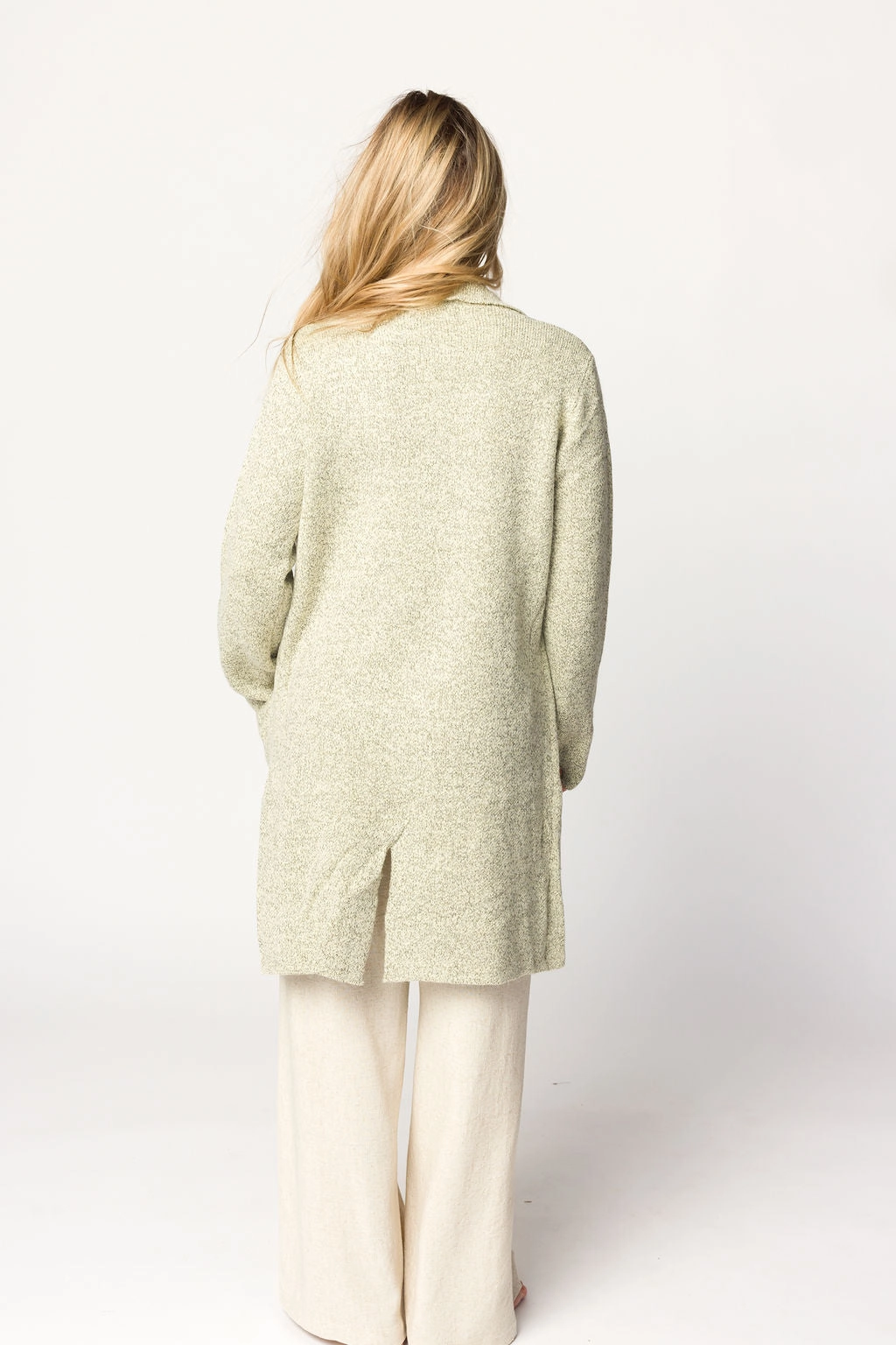 Reagan Double Breasted Knit Coat in Oatmeal