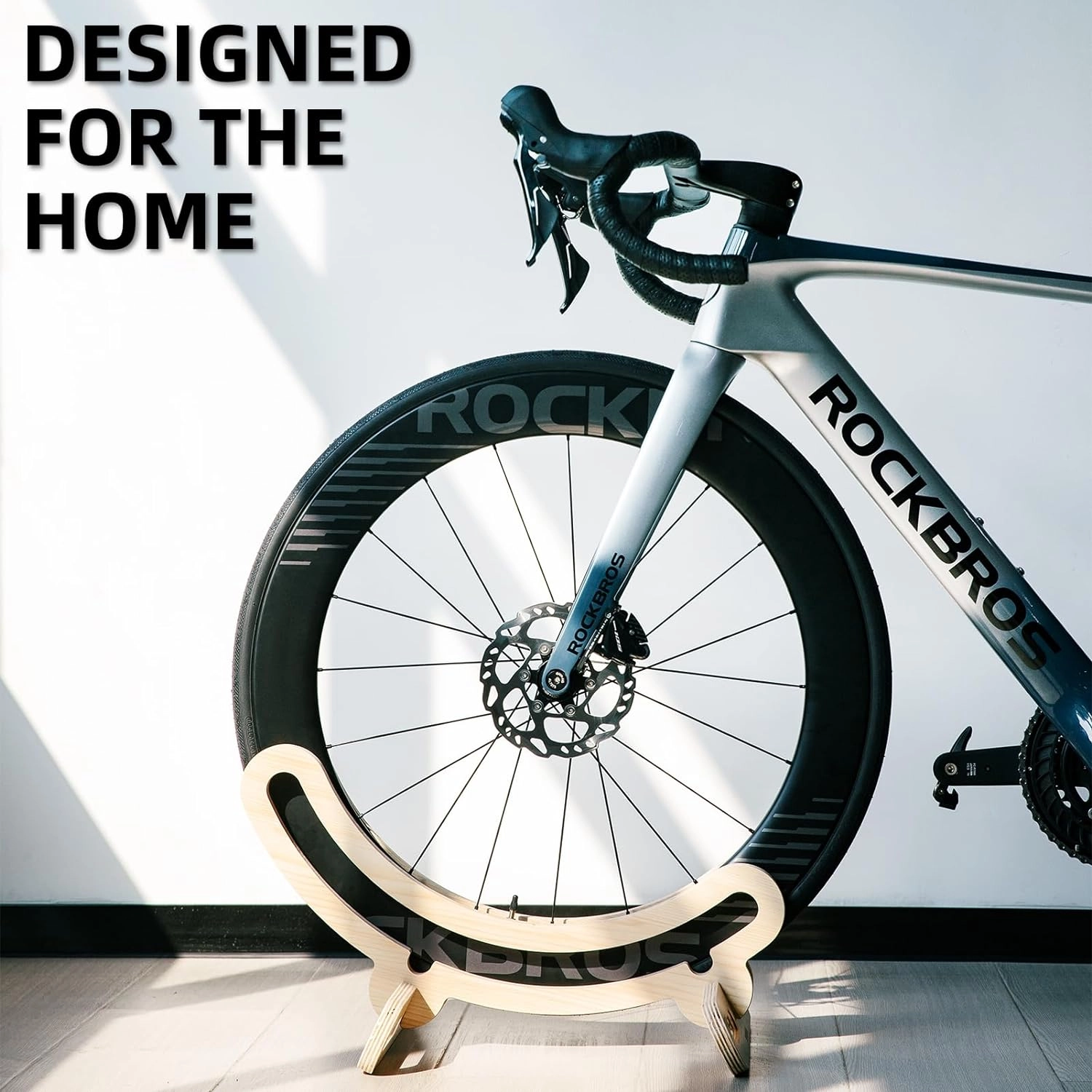 ROCKBROS Wooden Bike Stand Stylish Stable Storage