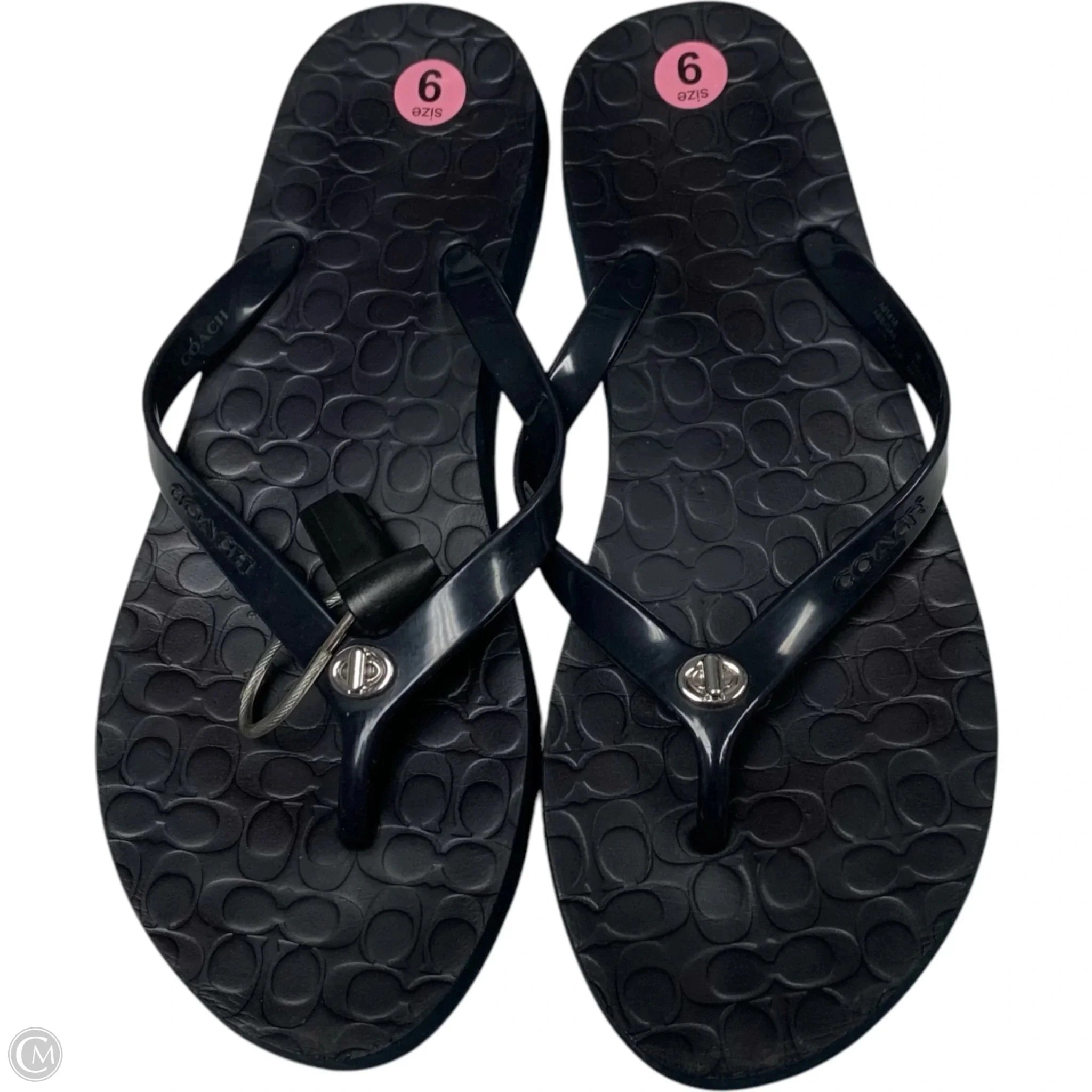 Sandals Designer By Coach In Navy, Size: 9