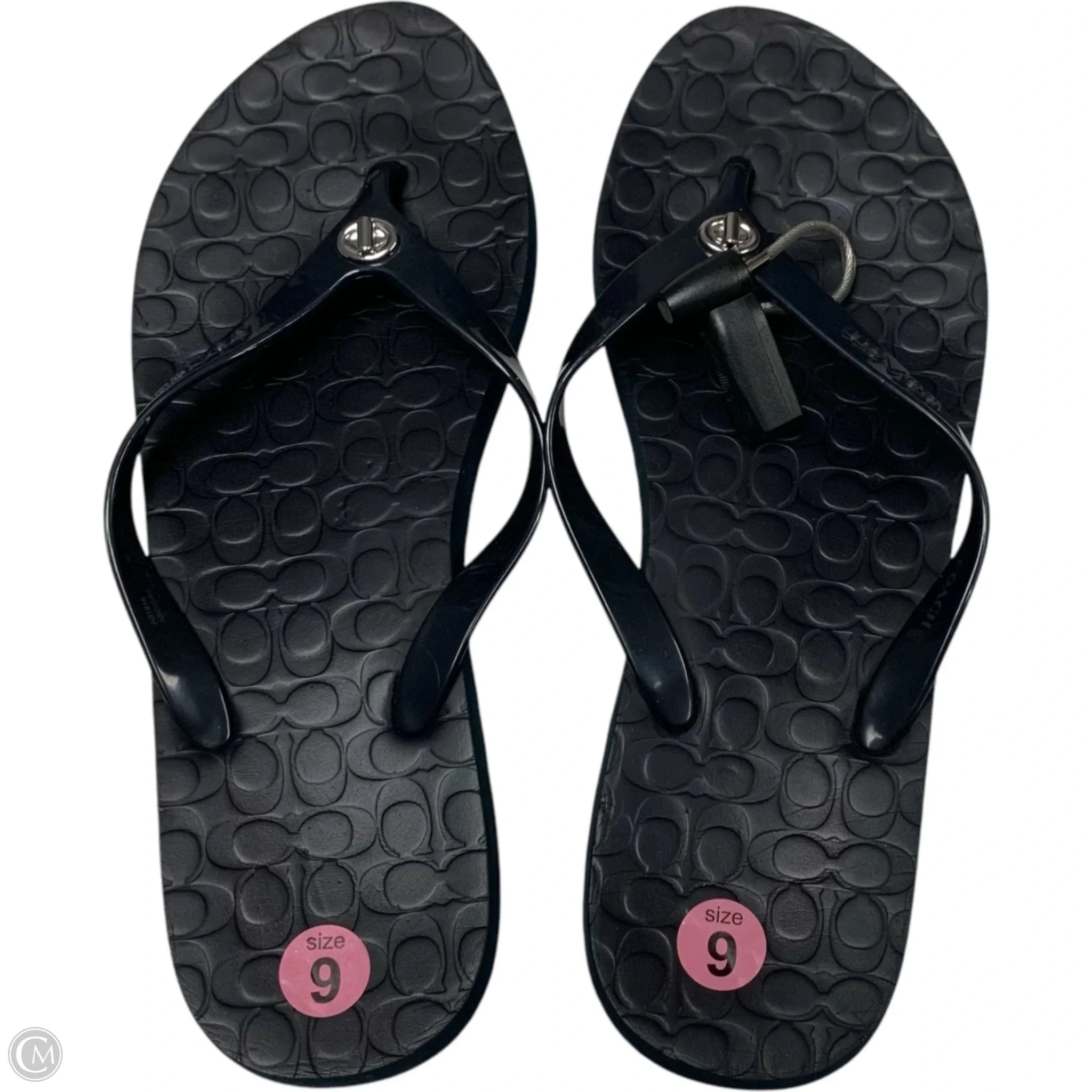Sandals Designer By Coach In Navy, Size: 9