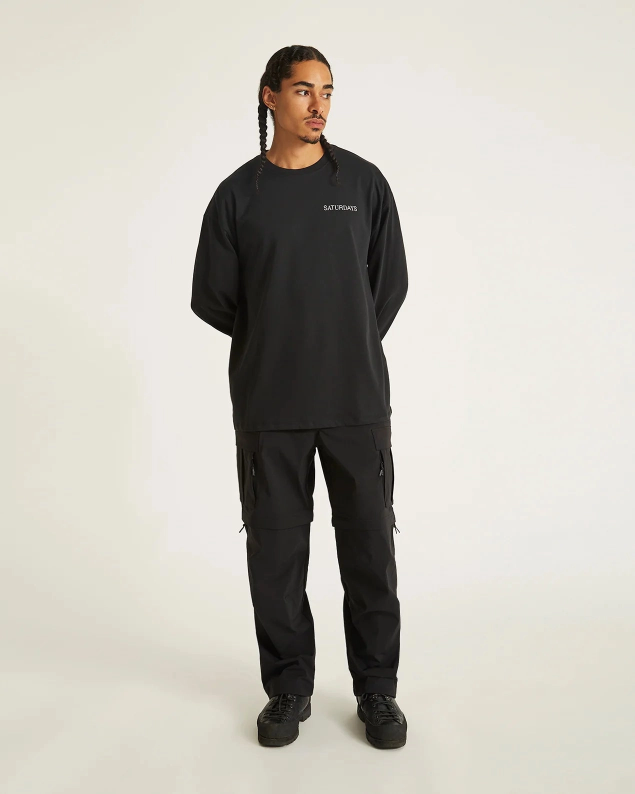 Saturdays NYC - Black New York Brushed Relaxed LS Tee