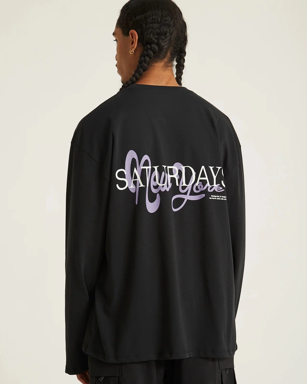 Saturdays NYC - Black New York Brushed Relaxed LS Tee